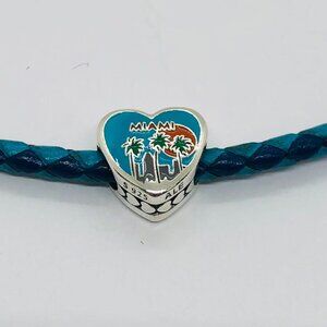 ✨✨Pandora Miami Florida State Scene Enameled Heart Charm